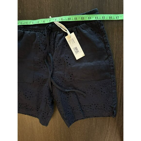 NWT Johnny Was Jade Nora Navy Eyelet Linen W/Cotton Lining Shorts Size S - Picture 7 of 9